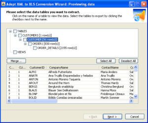 ADEPT XML TO XLS CONVERSTION WIZARD